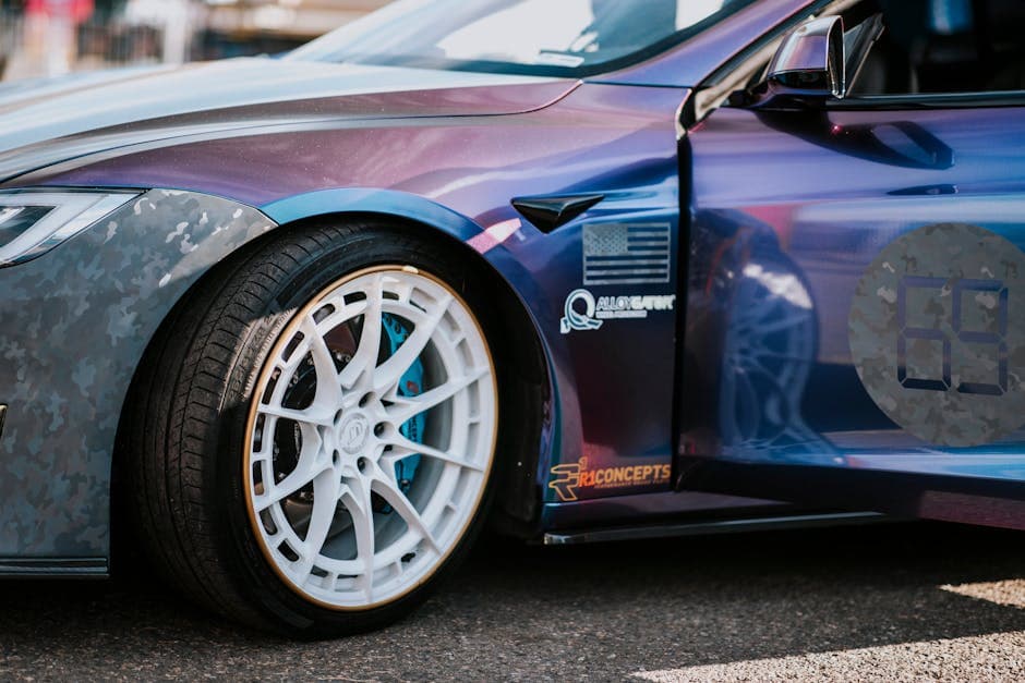 Custom paint job on sports car